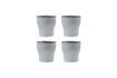 Miniature Set of 4 Liss light grey stoneware cups 1