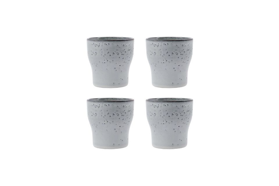 Set of 4 Liss light grey stoneware cups House Doctor