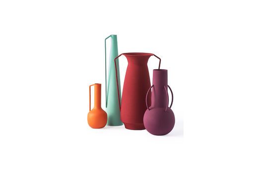 Set of 4 multicolored recycled iron vases h45cm Evening Roman Clipped