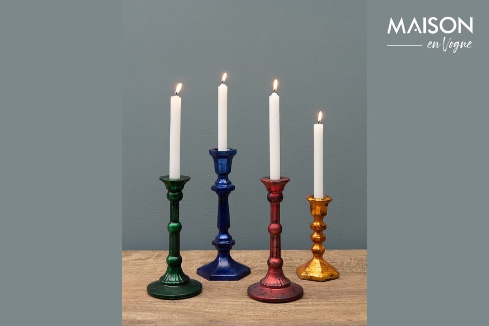 Set of 4 Naos multicolored glass candleholders Chehoma