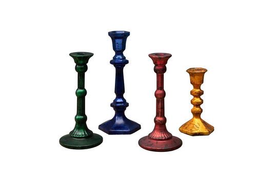 Set of 4 Naos multicolored glass candleholders Clipped