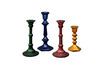 Miniature Set of 4 Naos multicolored glass candleholders 7