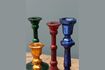 Miniature Set of 4 Naos multicolored glass candleholders 8