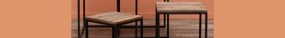 Material Details Set of 4 Wicket brown teak side tables