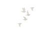 Miniature Set of 5 Biscuit white porcelain bird wall decorations 1