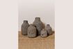 Miniature Set of 5 grey terracotta vases H35 1