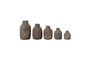 Miniature Set of 5 grey terracotta vases H35 Clipped