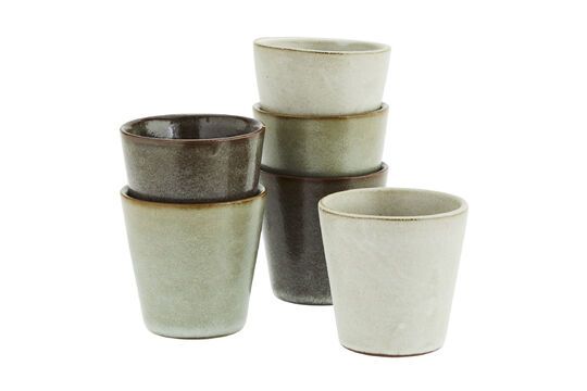 Set of 6 ceramic cups multicolor Higge Clipped