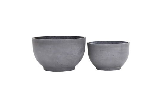 Set of Gard grey cement planters Clipped