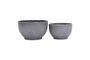 Miniature Set of Gard grey cement planters Clipped