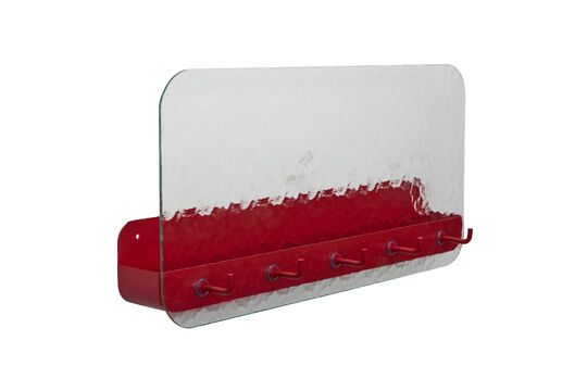 Shack red metal wall shelf Clipped