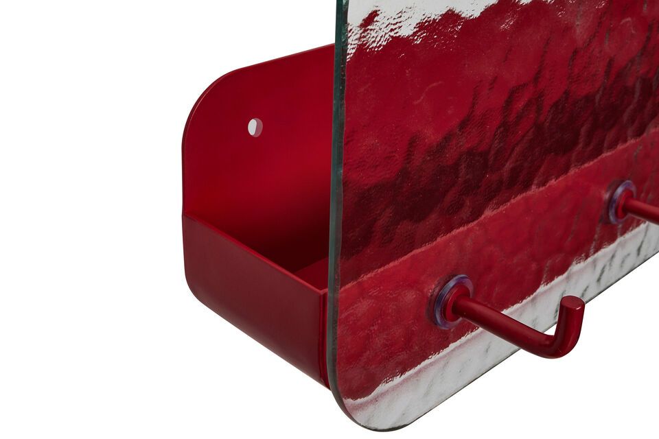 Shack red metal wall shelf - 3