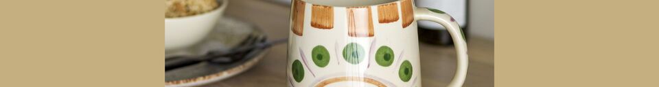 Material Details Shama green stoneware mug