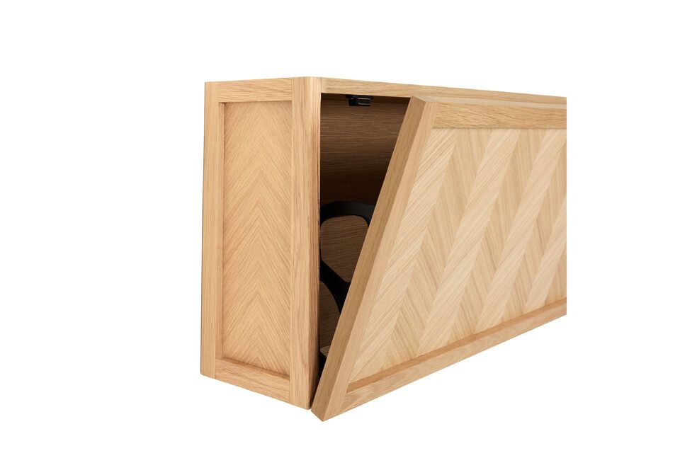 Shoe cabinet in Herringbone light oak veneer, size L - 4