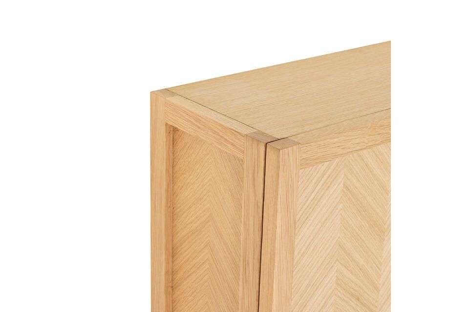 Shoe cabinet in Herringbone light oak veneer, size L - 6