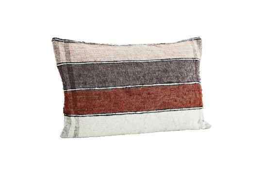 Silked cushion cover in multicolored recycled silk Clipped