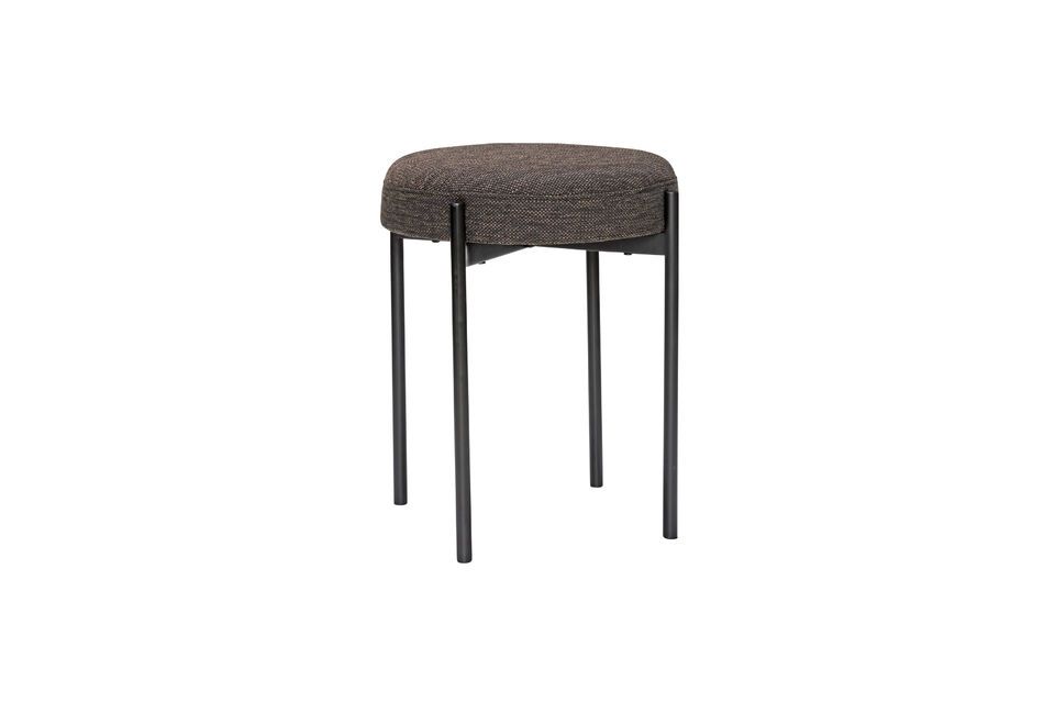 Silo black fabric stool Hübsch