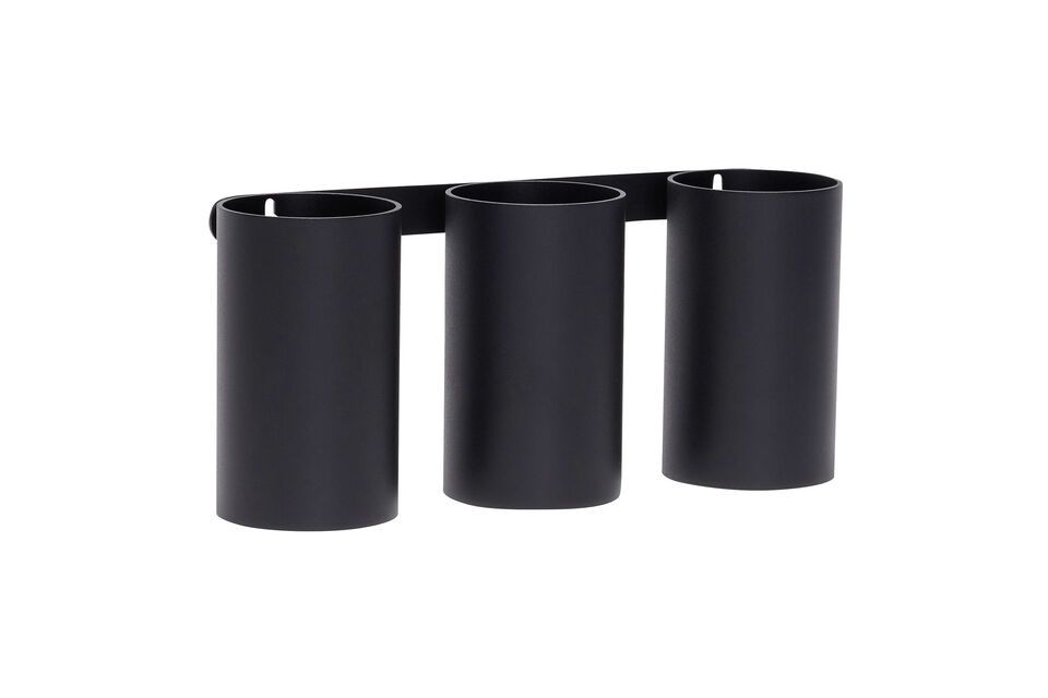 The Silo black metal desk organizer is the ideal accessory for keeping your workspace tidy while