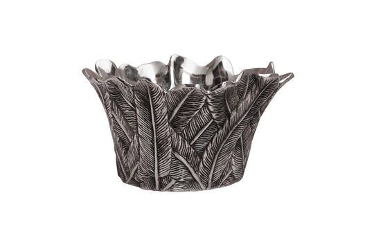 Silver aluminum ice bucket Feathers Clipped