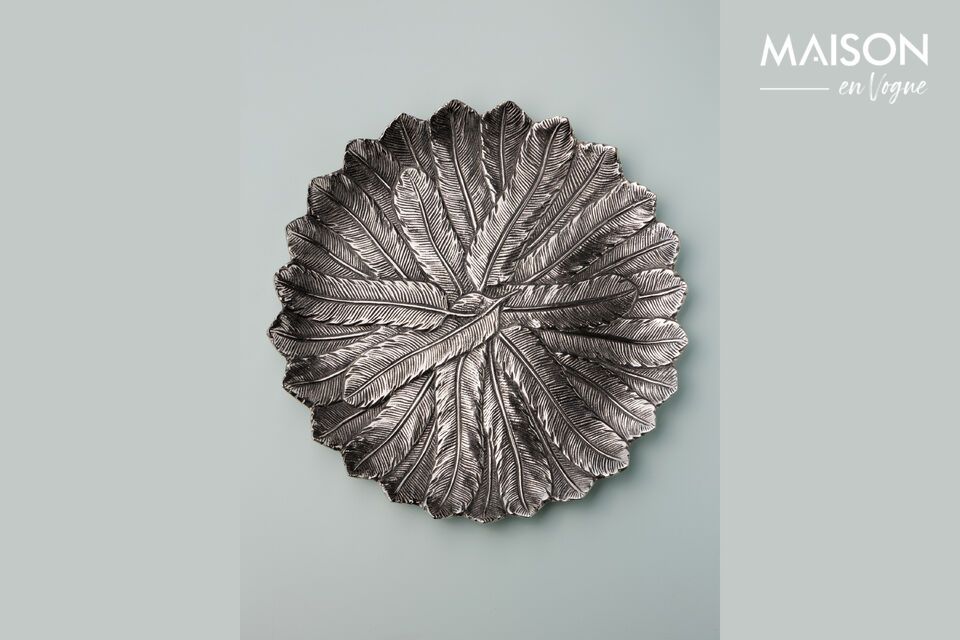 Silver aluminum tray Feathers Chehoma