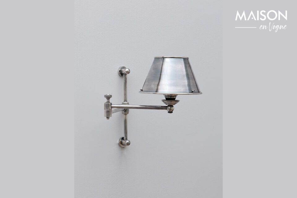 Silver brass wall light Library Chehoma