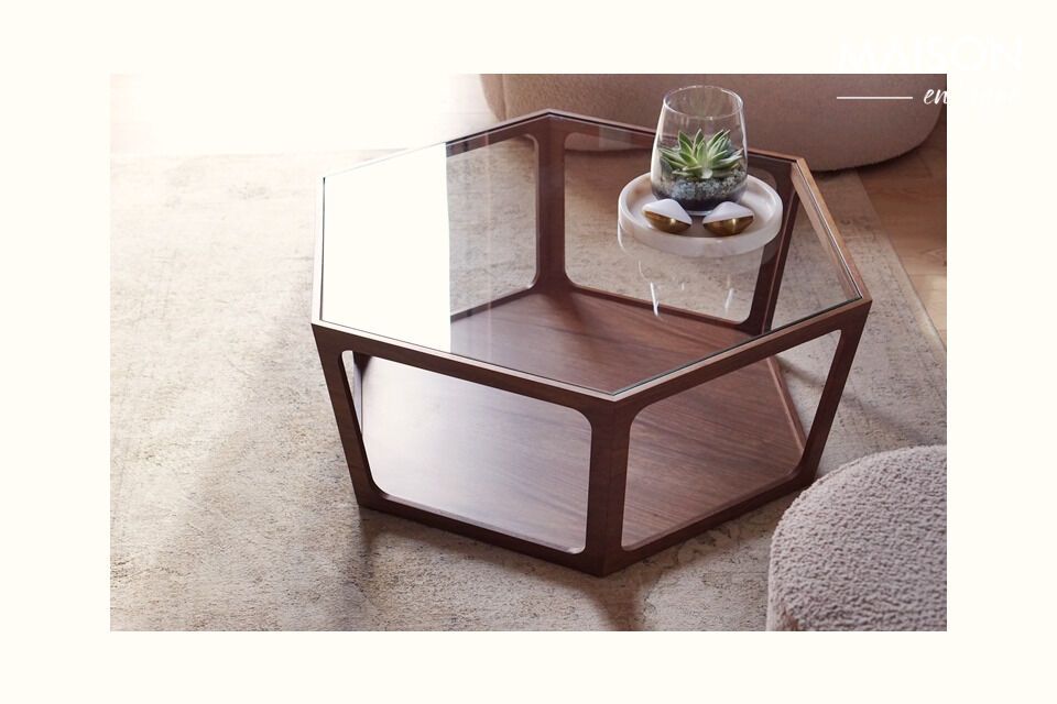 A walnut veneered glass table that never goes unnoticed