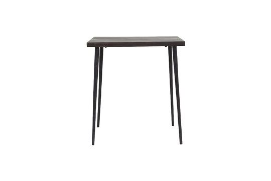 Slated black wooden dining table Clipped