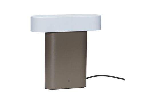 Sleek brown metal table lamp Clipped