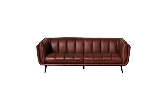 Slowboy 3-seater brown leather sofa