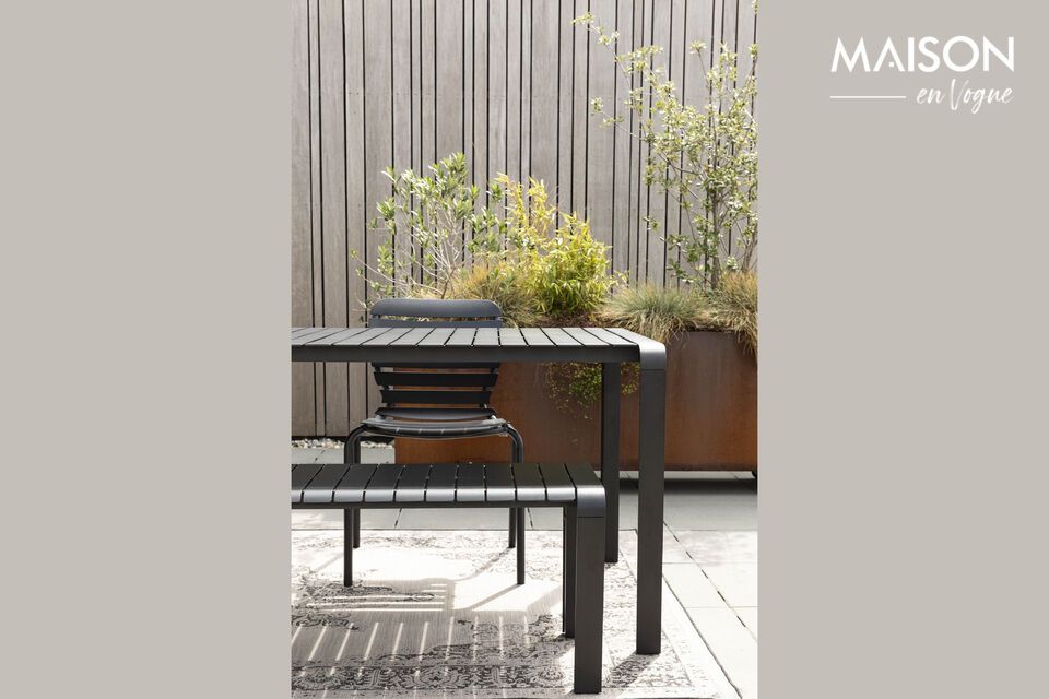 Small black aluminium bench Vondel - 1