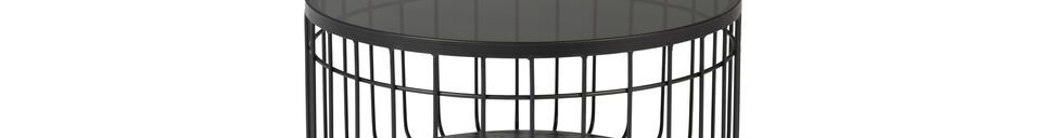 Material Details Small black glass coffee table Lance