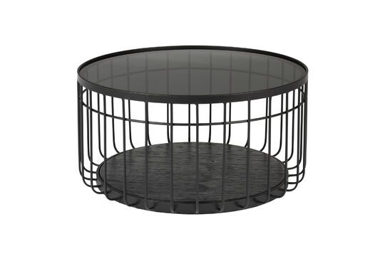 Small black glass coffee table Lance Clipped