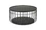 Miniature Small black glass coffee table Lance Clipped