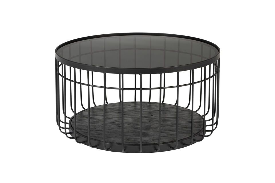 Small black glass coffee table Lance White Label