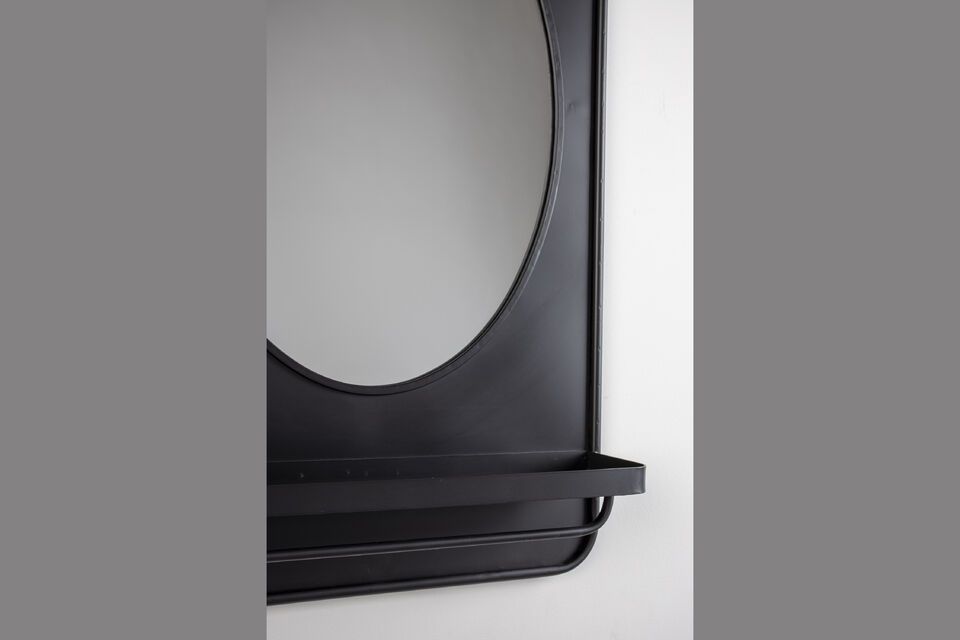 Small black iron mirror Pascal - 6