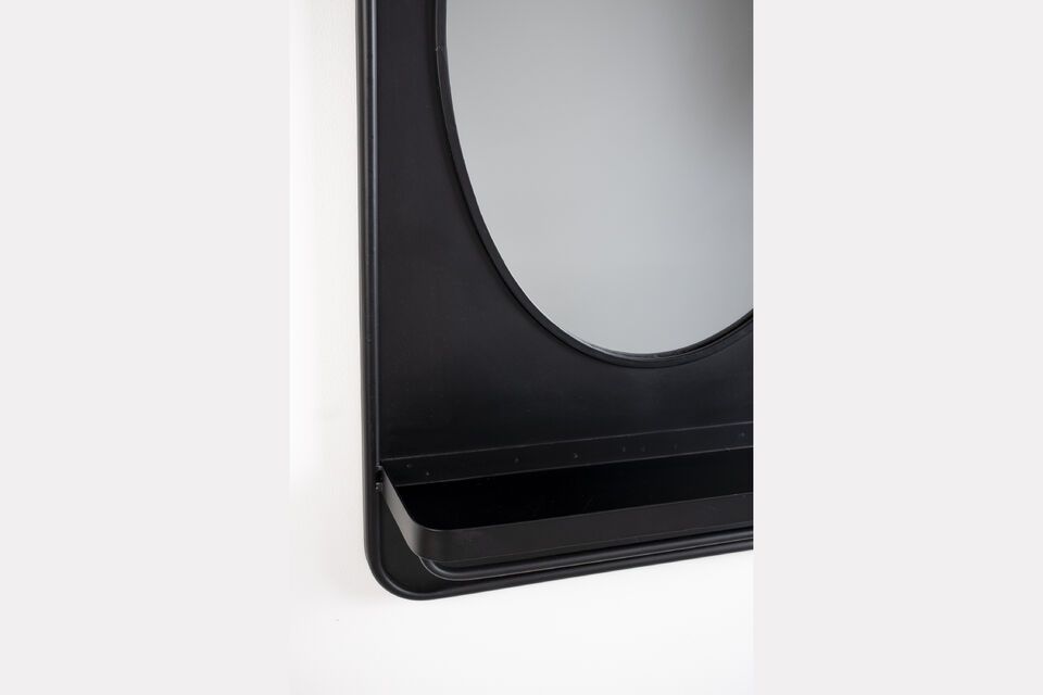 Small black iron mirror Pascal - 7