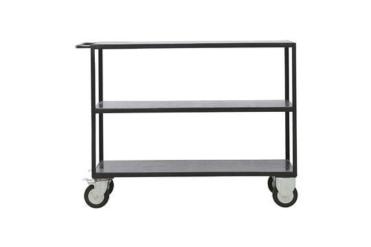 Small black wooden cart Black Clipped