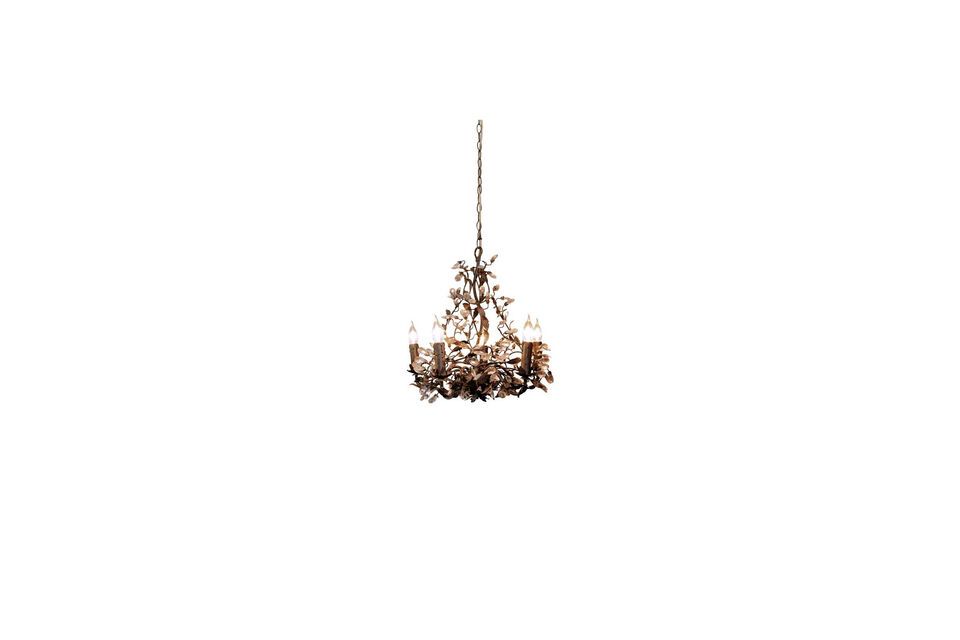 Opt for elegant lighting with our sturdy, compact iron chandelier.