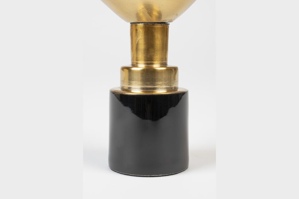 Small candlestick in black aluminium Glam - 3