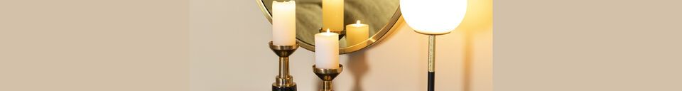 Material Details Small candlestick in black aluminium Glam