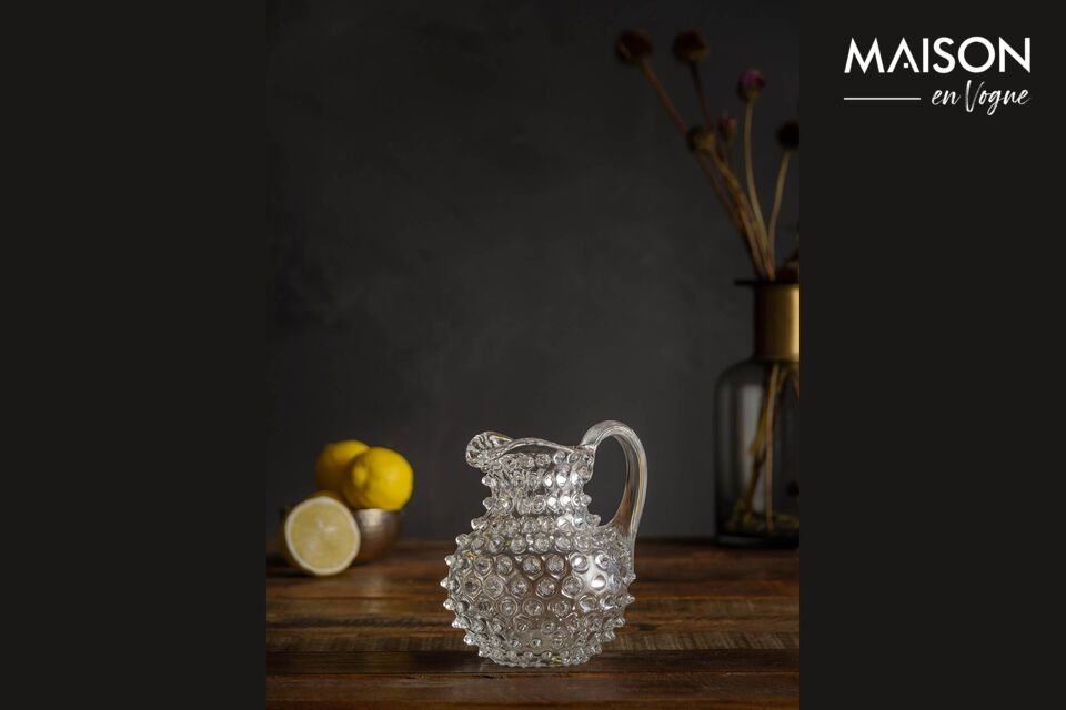 Small clear glass carafe Diamant Chehoma