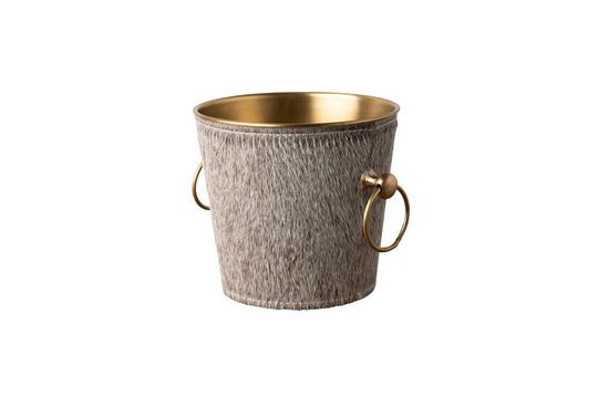 Small copper aluminum ice bucket Cow Clipped