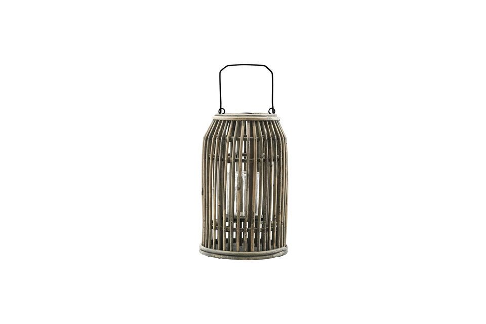 Small lantern in light rattan Ova House Doctor