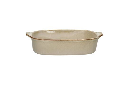 Small oven dish in beige Ascoli stoneware Clipped