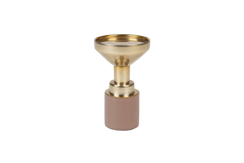 Small pink aluminium candle holder Glam Zuiver