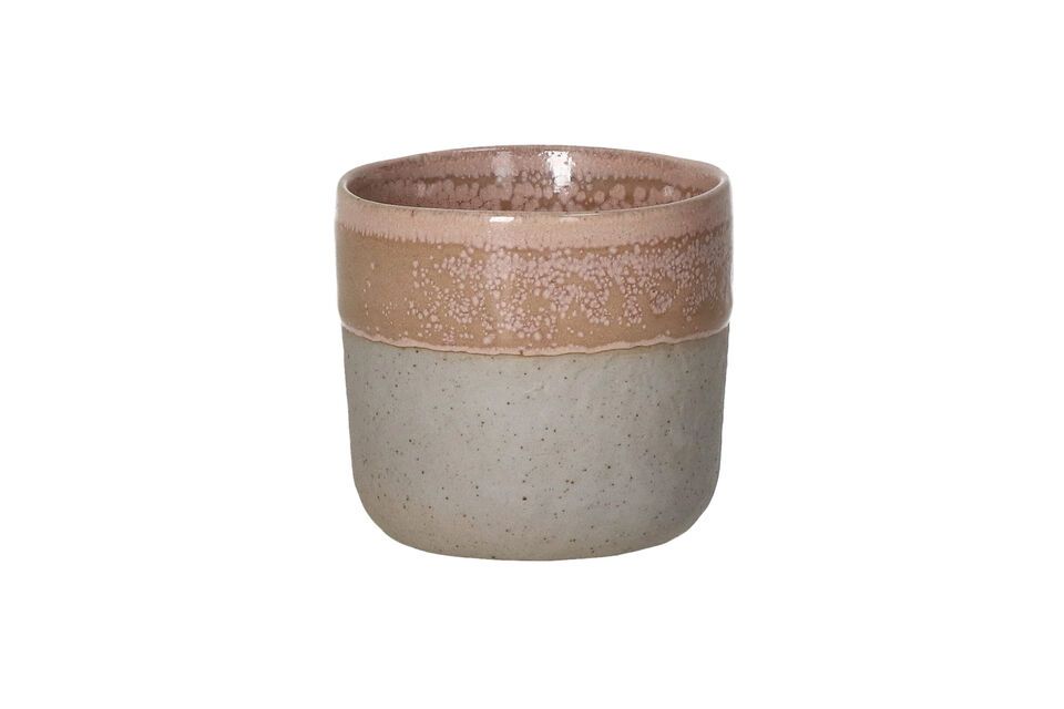 Small pink stoneware glass Spiro Pomax