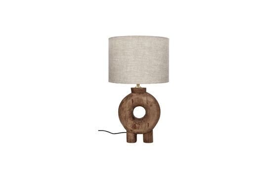 Small round lamp in brown wood Lampedusa Clipped