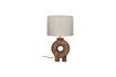 Miniature Small round lamp in brown wood Lampedusa 1