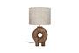 Miniature Small round lamp in brown wood Lampedusa Clipped