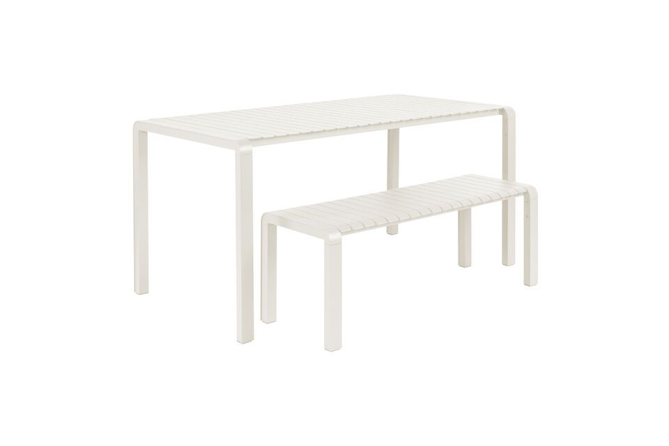 Small white aluminium bench Vondel - 3